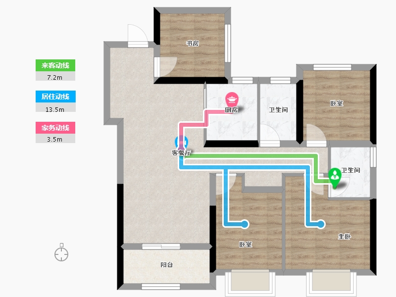 广东省-广州市-保利明玥湖光-79.99-户型库-动静线