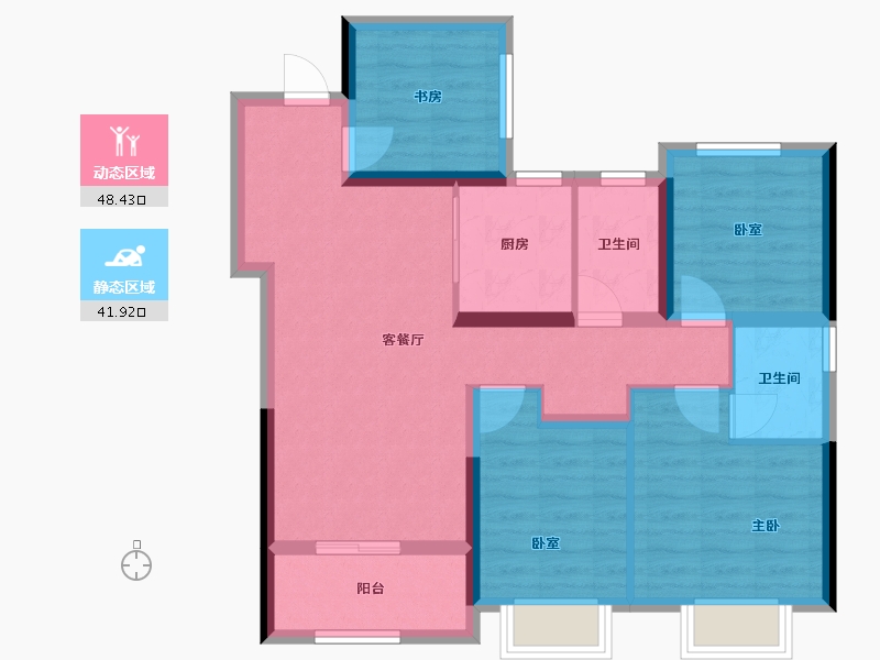 广东省-广州市-保利明玥湖光-79.99-户型库-动静分区