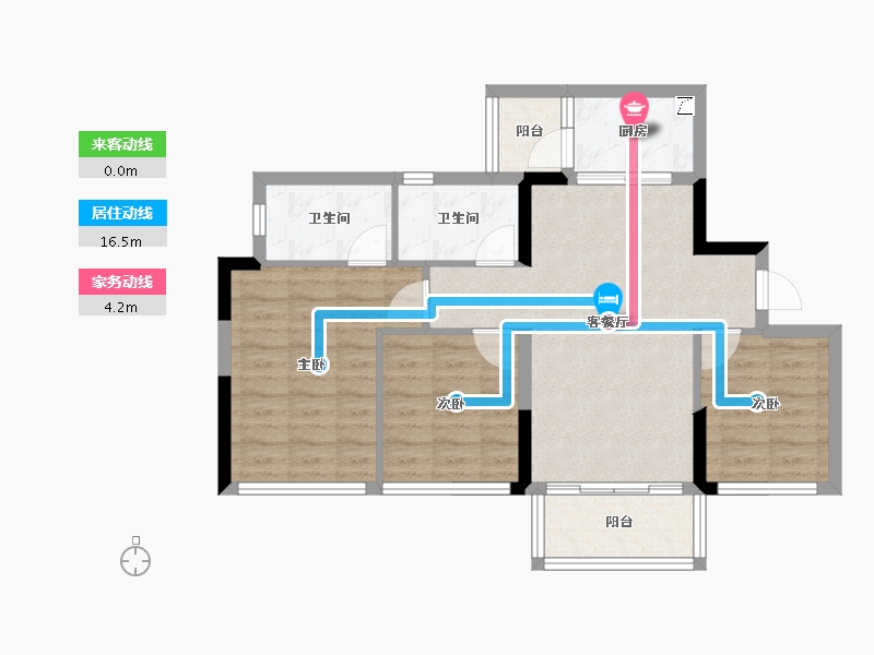 四川省-成都市-锦绣世家-71.62-户型库-动静线