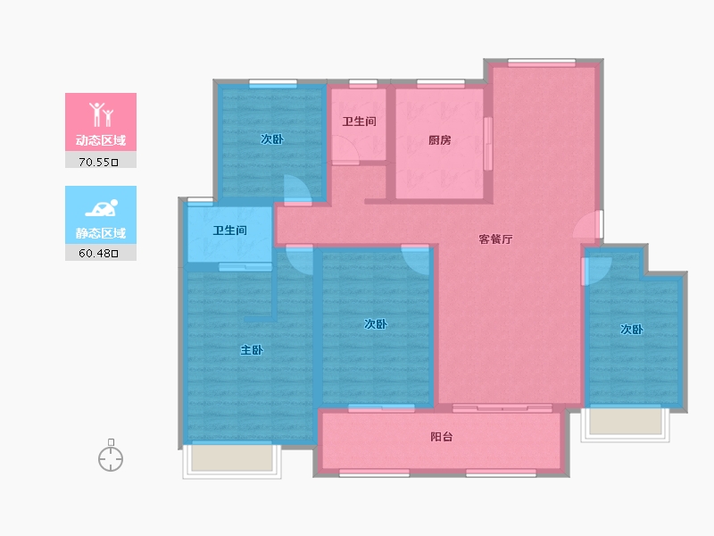 江苏省-苏州市-荣富里-117.13-户型库-动静分区