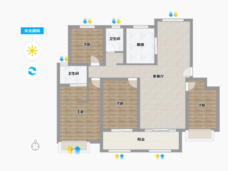 江苏省-苏州市-荣富里-117.13-户型库-采光通风