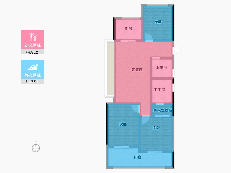 浙江省-杭州市-荷禹宸府-84.79-户型库-动静分区