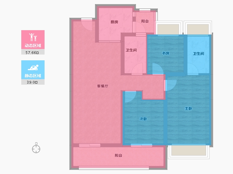 云南省-昆明市-书香云海-85.59-户型库-动静分区