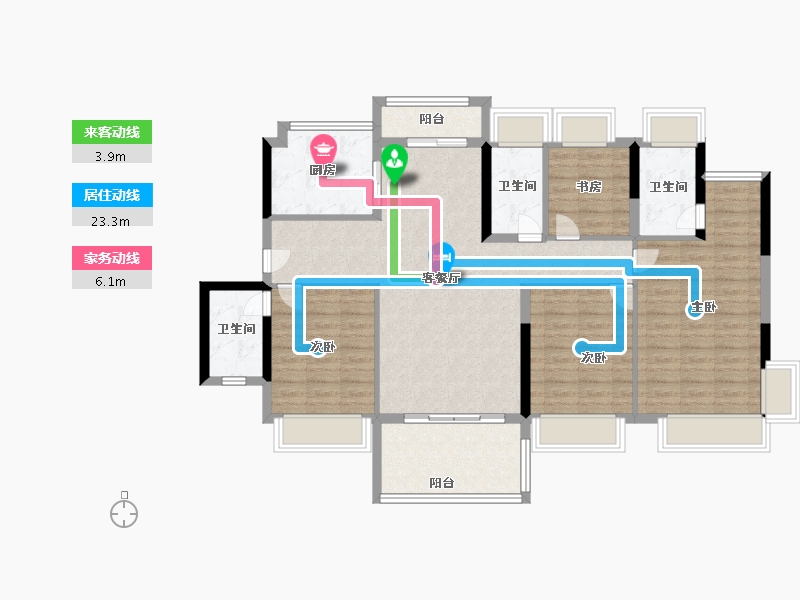 广东省-东莞市-水岸·君悦东方-113.59-户型库-动静线