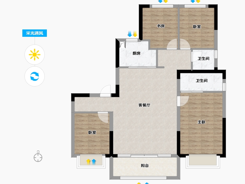 浙江省-宁波市-国贸雍上-99.10-户型库-采光通风