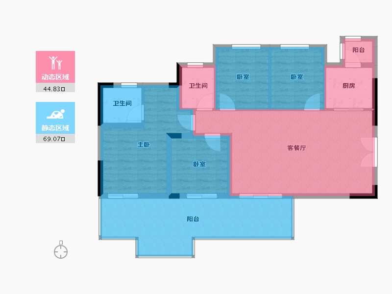 四川省-宜宾市-远达·时代公园城-103.68-户型库-动静分区