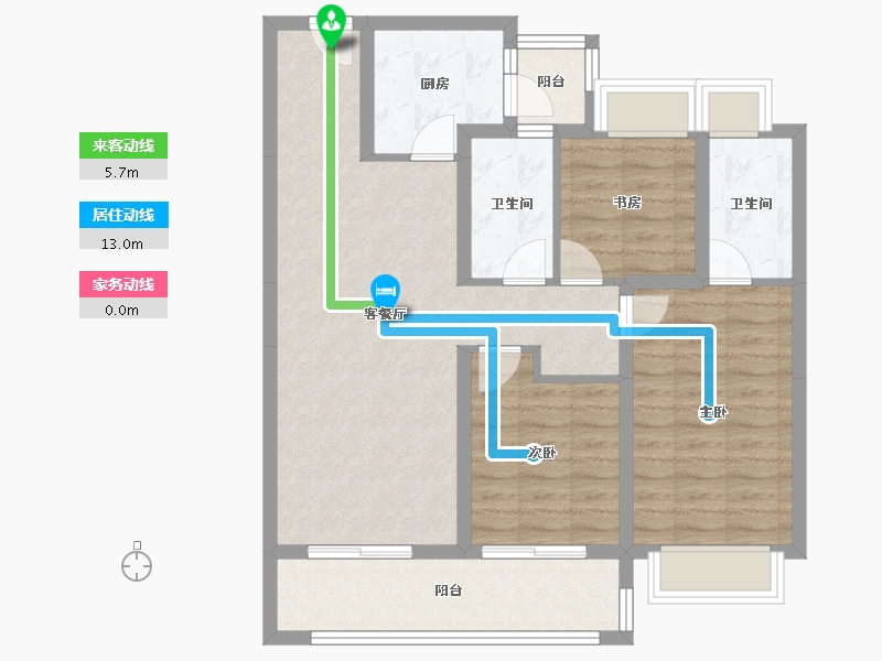 云南省-昆明市-书香云海-87.24-户型库-动静线