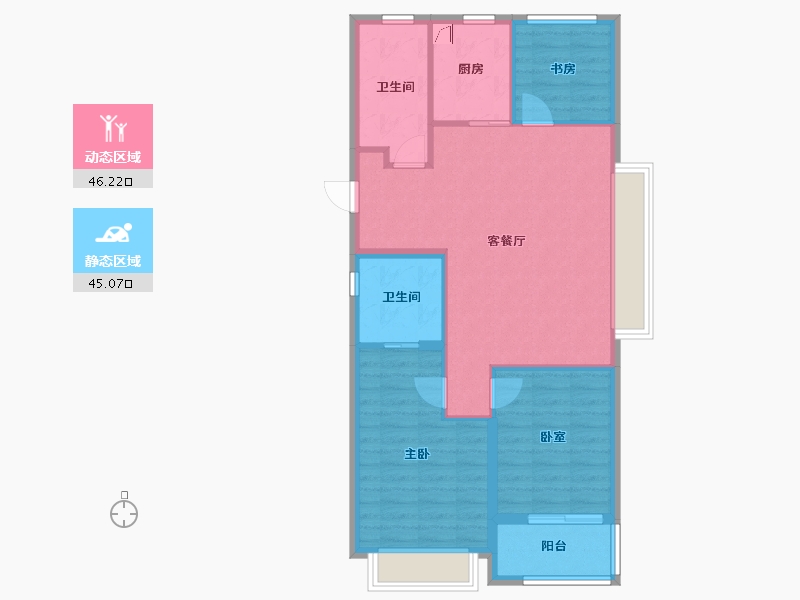 浙江省-宁波市-保利·和颂文华-82.39-户型库-动静分区