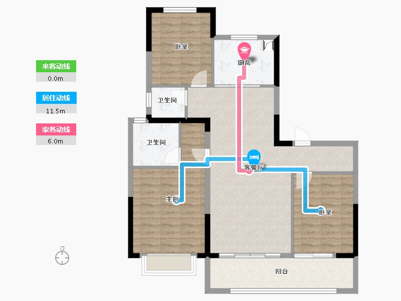 浙江省-宁波市-国贸雍上-99.01-户型库-动静线