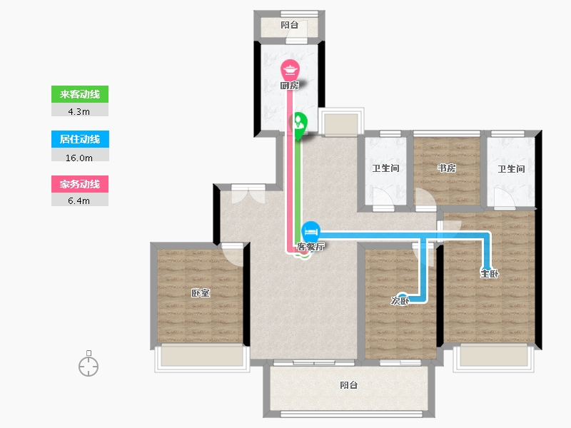 广东省-佛山市-电建地产·洺悦华府-108.61-户型库-动静线