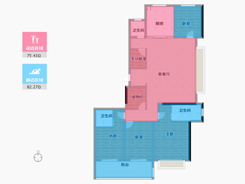 浙江省-宁波市-伟星·玉堰珑印府-142.34-户型库-动静分区