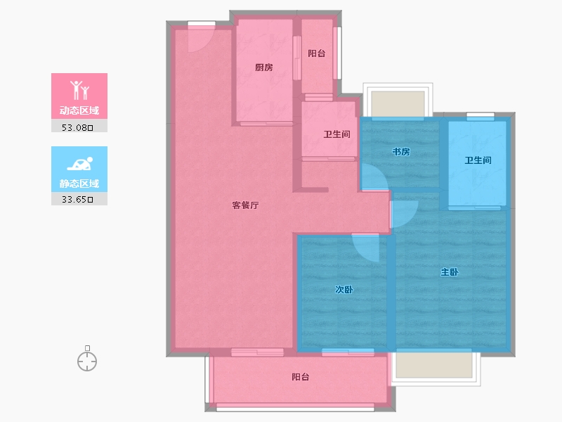 云南省-昆明市-富康城紫悦府-77.12-户型库-动静分区