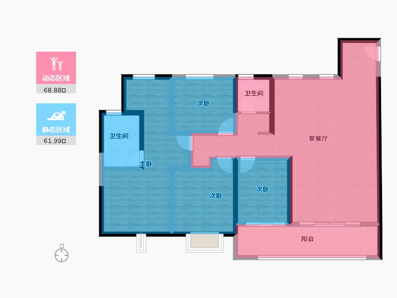 江苏省-南京市-中铁龙湖·宸阅府-116.81-户型库-动静分区