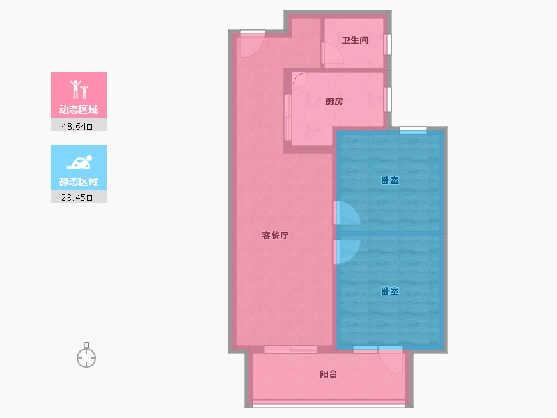 上海-上海市-中铁·虹桥逸都古北悦公馆-64.01-户型库-动静分区