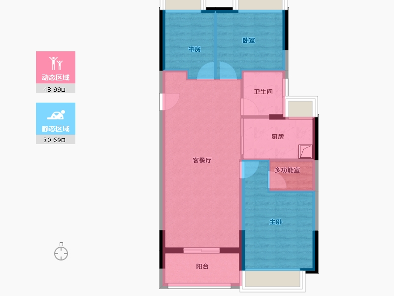 上海-上海市-金融街·美兰金悦府-71.35-户型库-动静分区