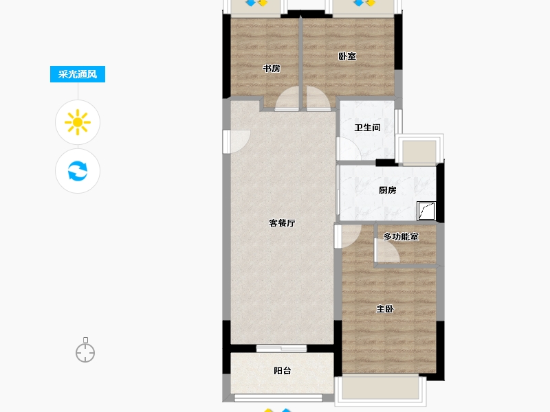 上海-上海市-金融街·美兰金悦府-71.35-户型库-采光通风