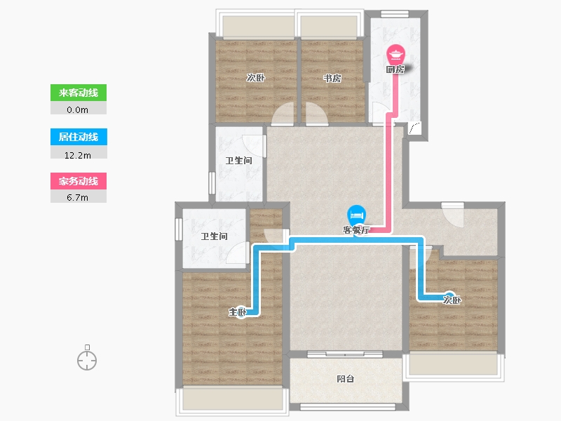 上海-上海市-横沔玖境·瑞府-102.40-户型库-动静线