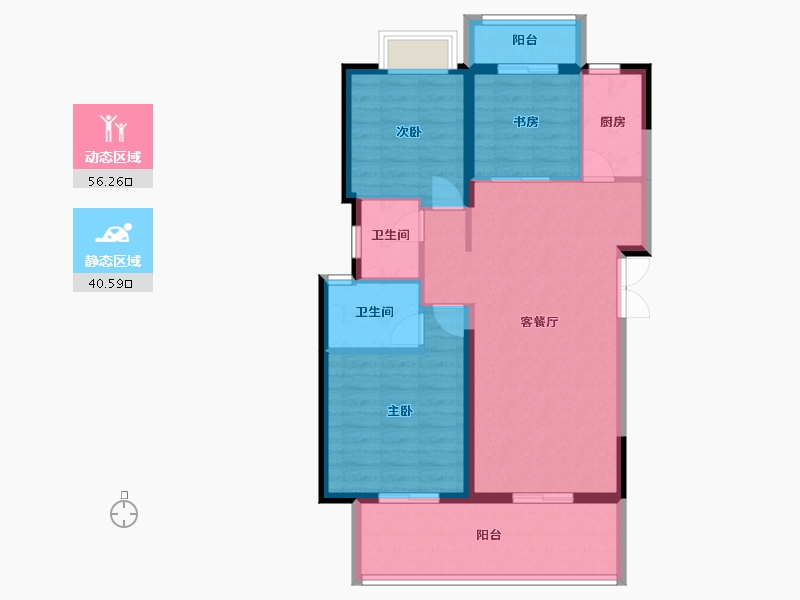 海南省-三亚市-三亚·一山湖-87.26-户型库-动静分区