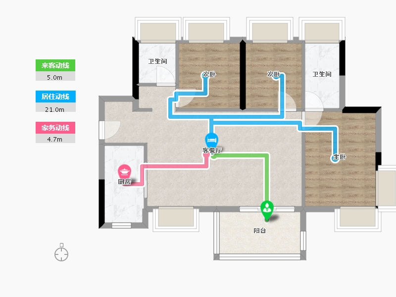 广东省-东莞市-水岸·君悦东方-76.80-户型库-动静线