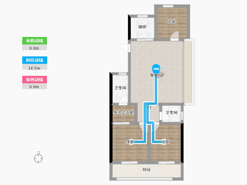 浙江省-杭州市-万科星图光年轩-82.37-户型库-动静线