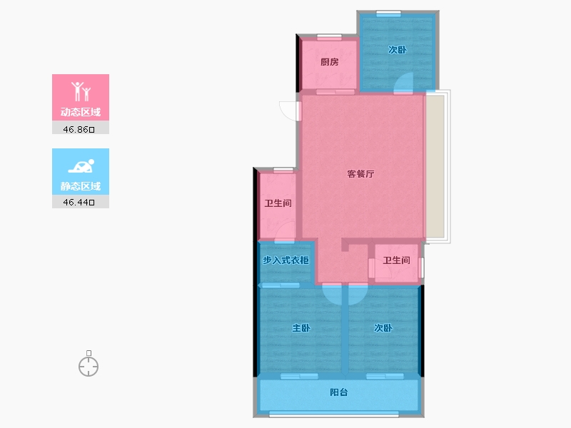 浙江省-杭州市-万科星图光年轩-82.37-户型库-动静分区