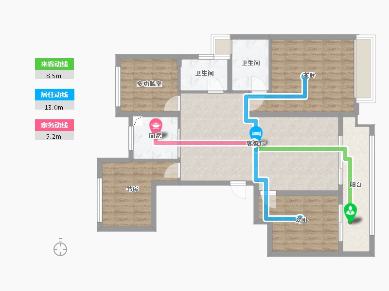 江苏省-苏州市-棠悦名筑-115.00-户型库-动静线