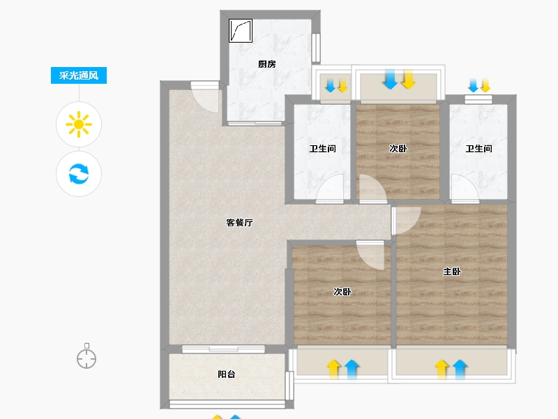 湖北省-武汉市-金茂华发国际社区-97.00-户型库-采光通风