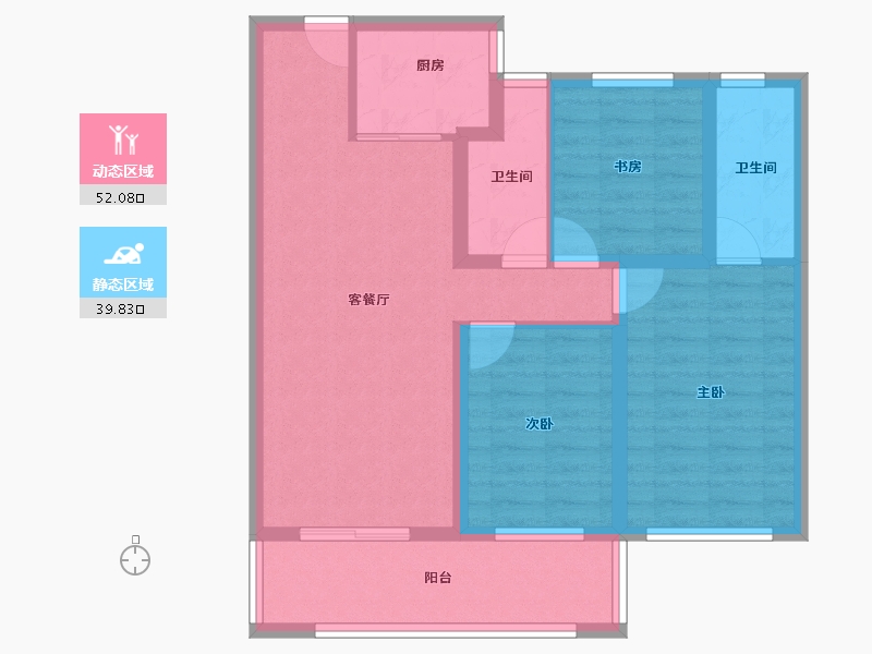 甘肃省-兰州市-创佳城年华-81.32-户型库-动静分区