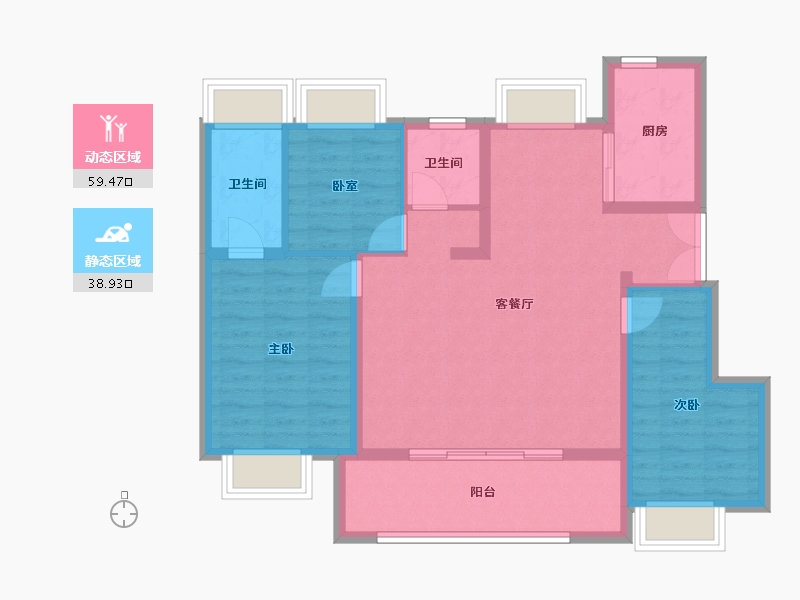 江苏省-南通市-首开·安澜如院-88.29-户型库-动静分区