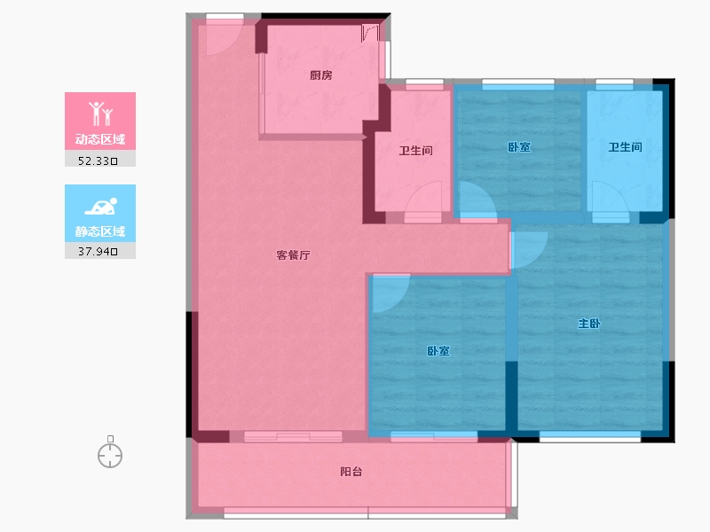 浙江省-宁波市-保利臻誉-80.76-户型库-动静分区