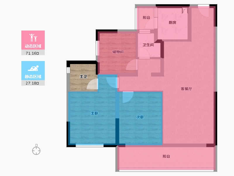 四川省-成都市-招商未来公园幸福桥TOD-90.46-户型库-动静分区