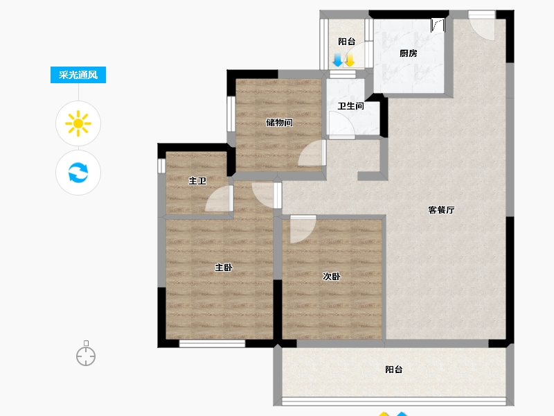 四川省-成都市-招商未来公园幸福桥TOD-90.46-户型库-采光通风