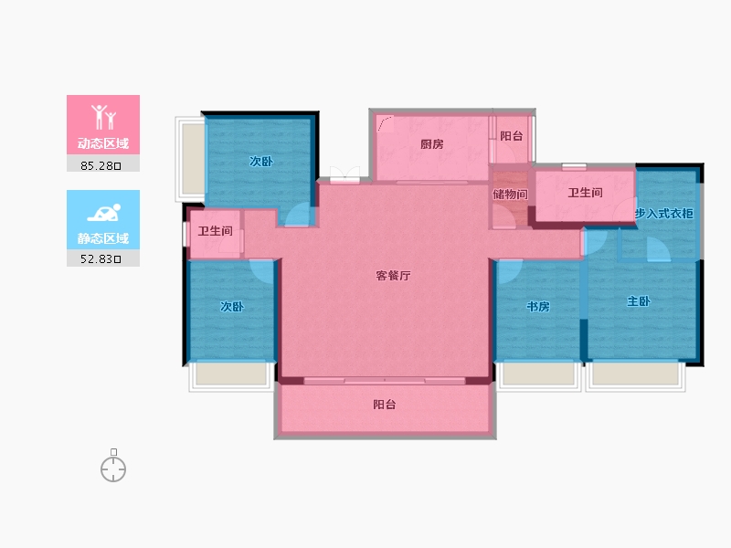 四川省-成都市-天府公园未来城-124.43-户型库-动静分区