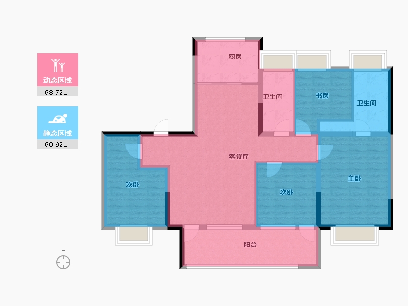 江苏省-南京市-大成汇文府-116.31-户型库-动静分区