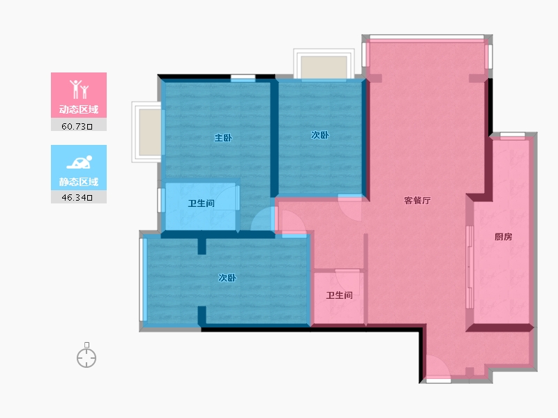 云南省-昆明市-海畔湾-100.00-户型库-动静分区