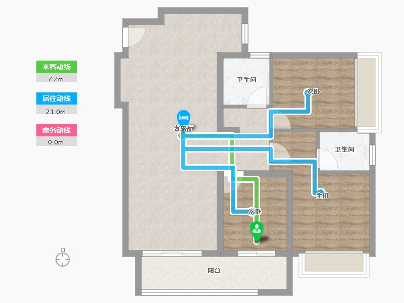 云南省-昆明市-俊发星辰俊园-85.27-户型库-动静线