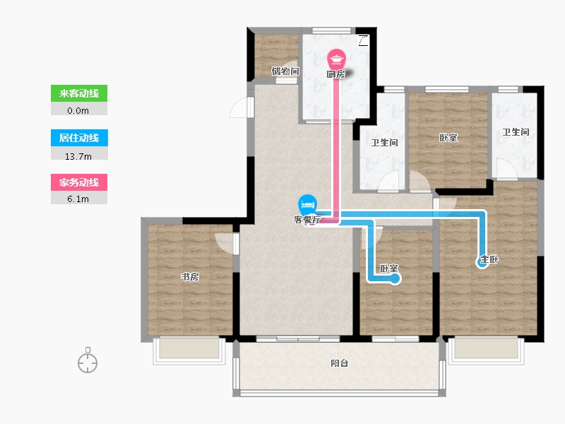 浙江省-宁波市-伟星·玉堰珑印府-126.24-户型库-动静线