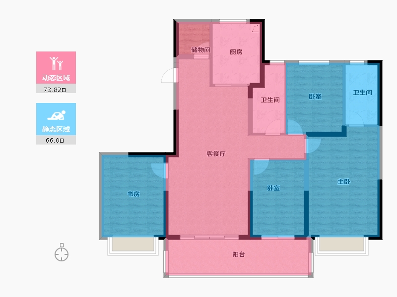 浙江省-宁波市-伟星·玉堰珑印府-126.24-户型库-动静分区