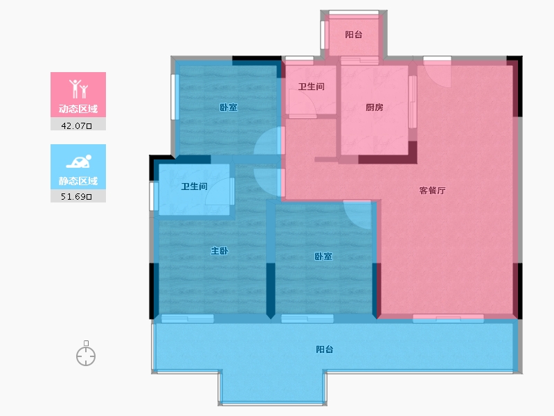 四川省-宜宾市-远达·时代公园城-83.82-户型库-动静分区