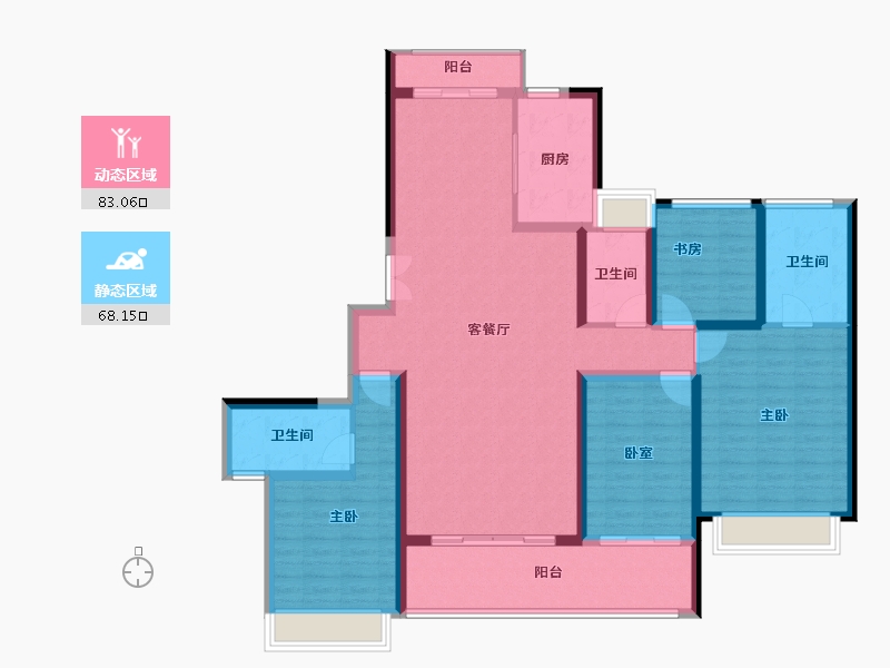 广东省-佛山市-电建地产·洺悦华府-135.98-户型库-动静分区