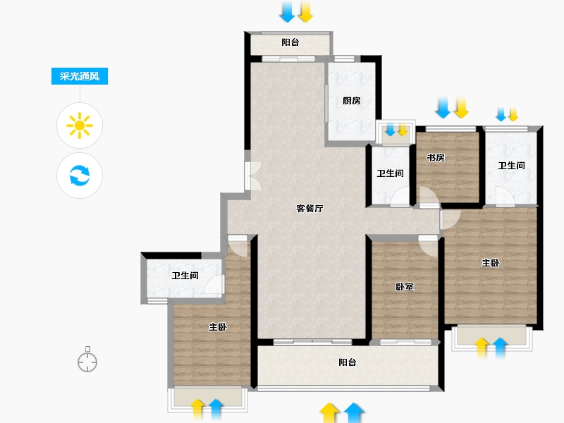 广东省-佛山市-电建地产·洺悦华府-135.98-户型库-采光通风