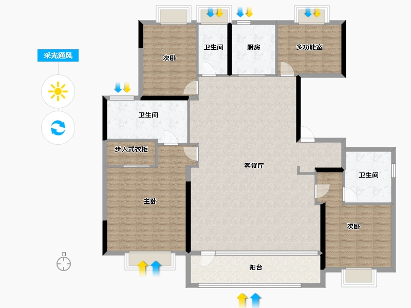 江苏省-南京市-大成汇文府-173.42-户型库-采光通风