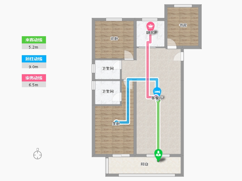 甘肃省-兰州市-创佳城年华-98.89-户型库-动静线