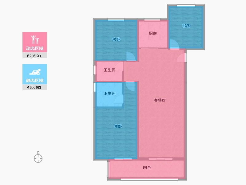 甘肃省-兰州市-创佳城年华-98.89-户型库-动静分区