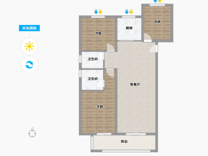 甘肃省-兰州市-创佳城年华-98.89-户型库-采光通风