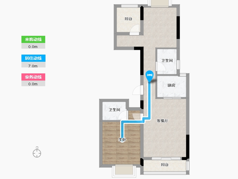 浙江省-杭州市-悦青蓝锦轩-64.47-户型库-动静线