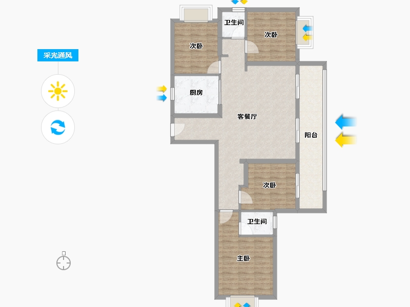 云南省-昆明市-建投学府-102.56-户型库-采光通风