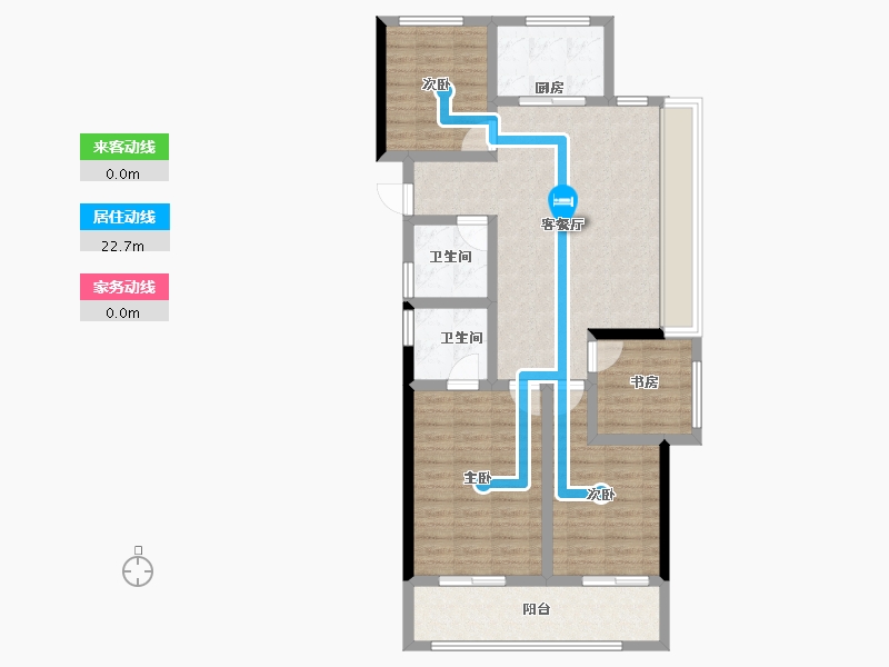 浙江省-杭州市-春风长住·晴翠秋时府-93.35-户型库-动静线