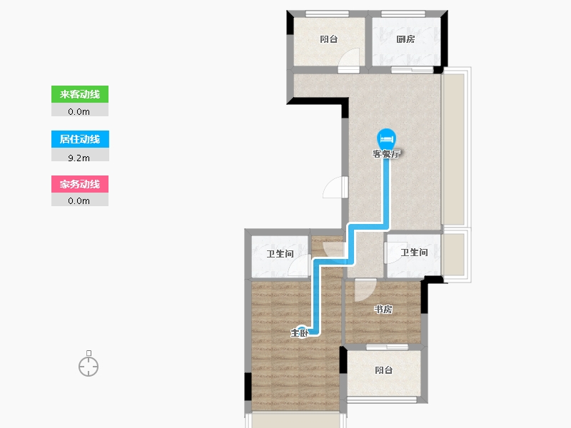 浙江省-杭州市-悦青蓝锦轩-65.92-户型库-动静线