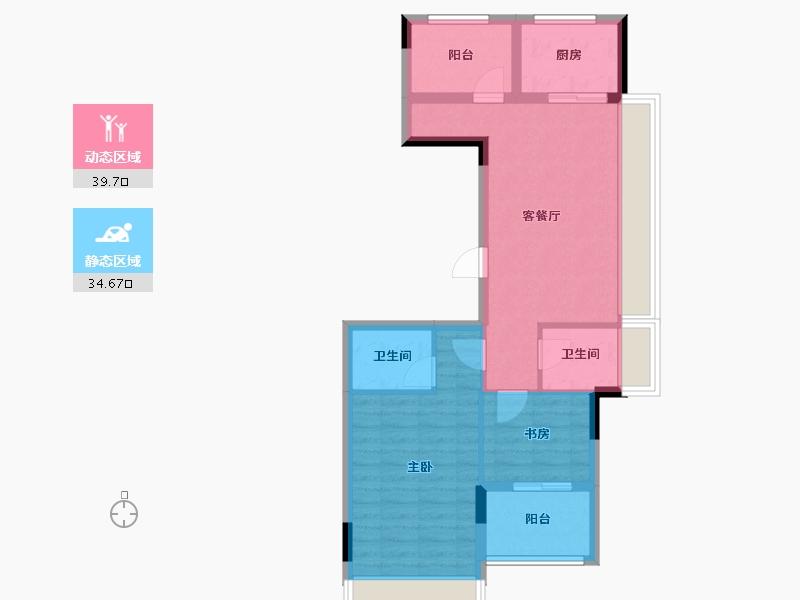 浙江省-杭州市-悦青蓝锦轩-65.92-户型库-动静分区